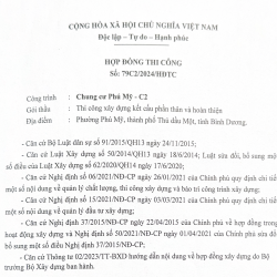 Hợp đồng thi công chung cư C2 phú Mỹ công ty Hiếu ngân