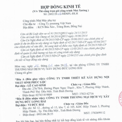 HỢP ĐỒNG THI CÔNG NHÀ XƯỞNG KCN BÀU XÉO, TRẢNG BOM
