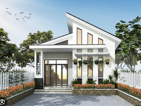 Nhà cấp 4 mái lệch